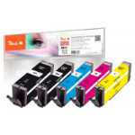 Peach PI100-396 inktcartridge 5 stuk(s) Compatibel Extra (Super) hoog rendement Zwart, Cyaan, Magenta, Foto zwart, Geel