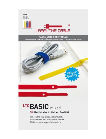 Label-the-cable BASIC cable tie Velcro Blue, Red, Yellow 10 pc(s)