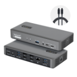 StarTech.com Dual-Monitor USB-C Docking Station, 4K 60Hz, HDMI or DisplayPort, 96W Laptop Charging, Gigabit Ethernet, Universal Smart Dock for Windows and macOS