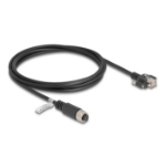 DeLOCK M12 Cable A-coded 8 pin female to RJ45 plug with screws Cat.5e FTP 2 m black