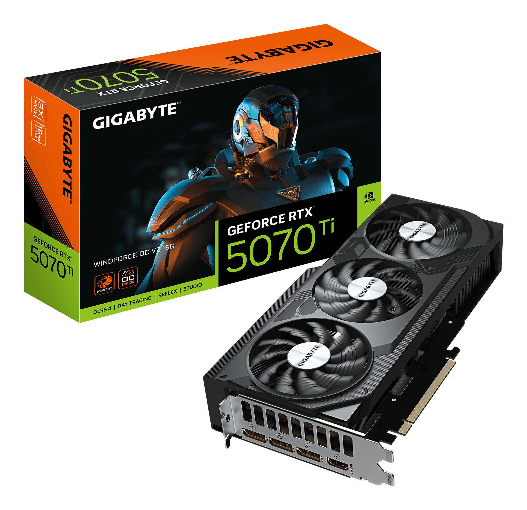 GIGABYTE GeForce RTX 5070 Ti WINDFORCE OC V2 16G Graphics Card - 16GB
