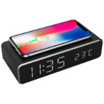 Gembird DAC-WPC-01 - Digital alarm clock - Rectangle - Black - 12/24h - iPhone X/XS/XR - iPhone 8 - Galaxy S8/S7/S6 - LCD