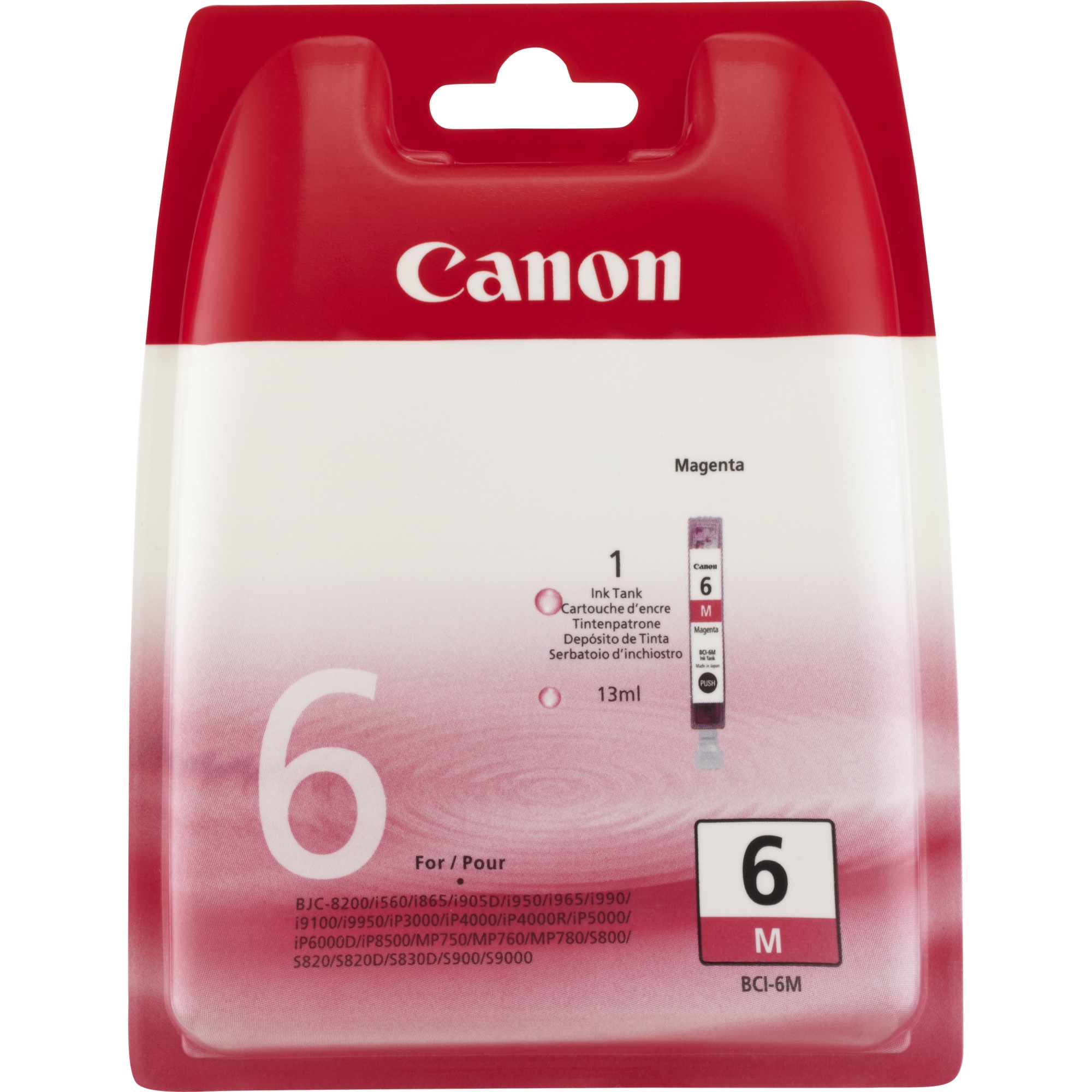 Canon 4707A002|BCI-6M Ink cartridge magenta, 280 pages ISO/IEC 24711 13ml for Canon BJC 8200/I 560/I 990/I 9900/S 800