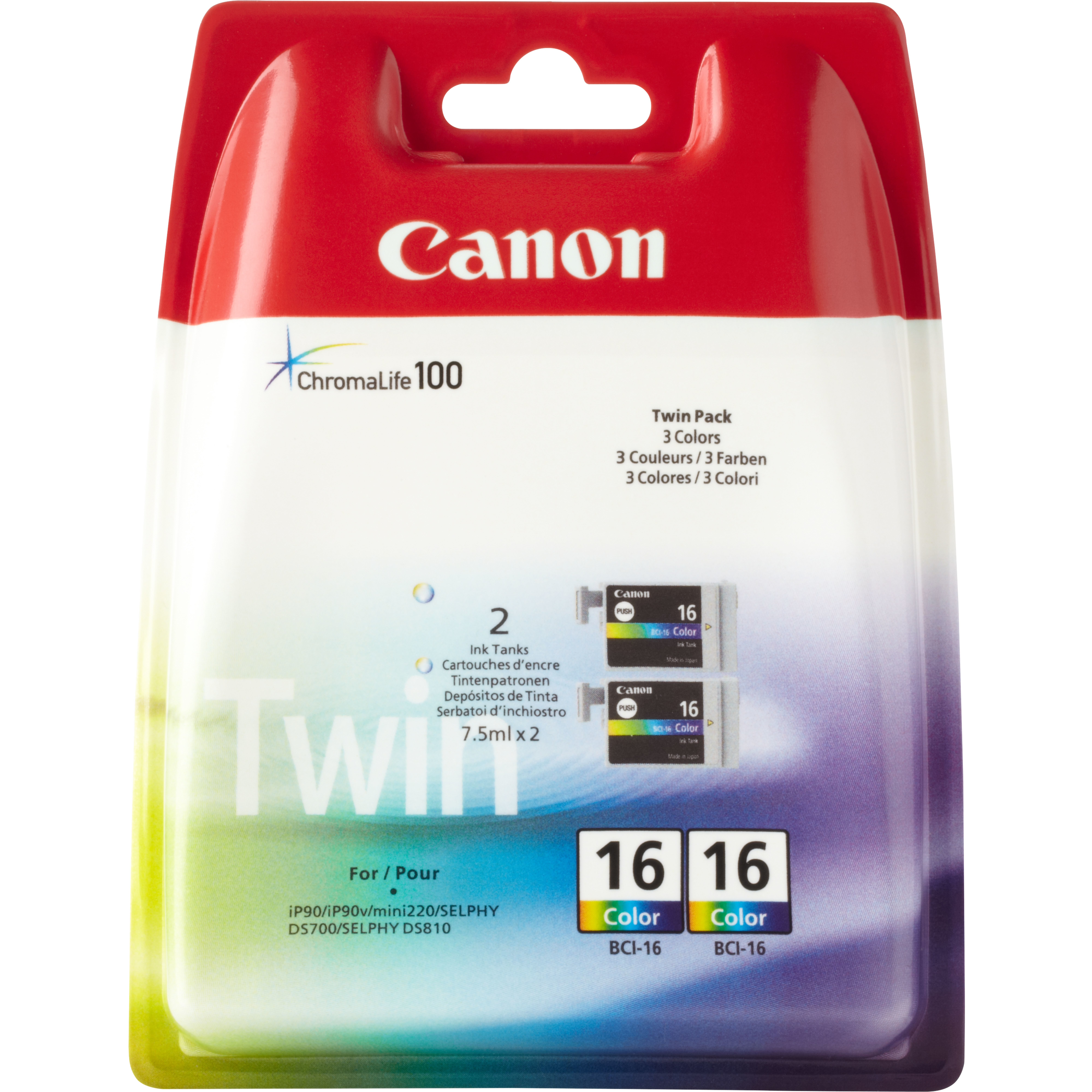 Image of Canon 9818A002/BCI-16C Ink cartridge color twin pack, 2x100...