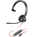 POLY Blackwire 3310 Microsoft Teams Certified Headset +USB-C/A Adapter TAA