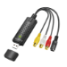 LogiLink USB 2.0 A/V grabber, USB A/M zu 3xCinch + miniDIN5/F, black