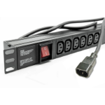 POWERDATA 6 WAY RACK PDU IEC C13 SKTS TO IEC C14 PLUG - HORIZONTAL
