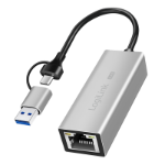 LogiLink USB Adapter, USB 3.1, USB-C to 2.5G Gigabit Ethernet