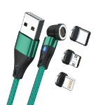 RealPower MagneticCharge3 USB-kabel 2 m USB A Groen
