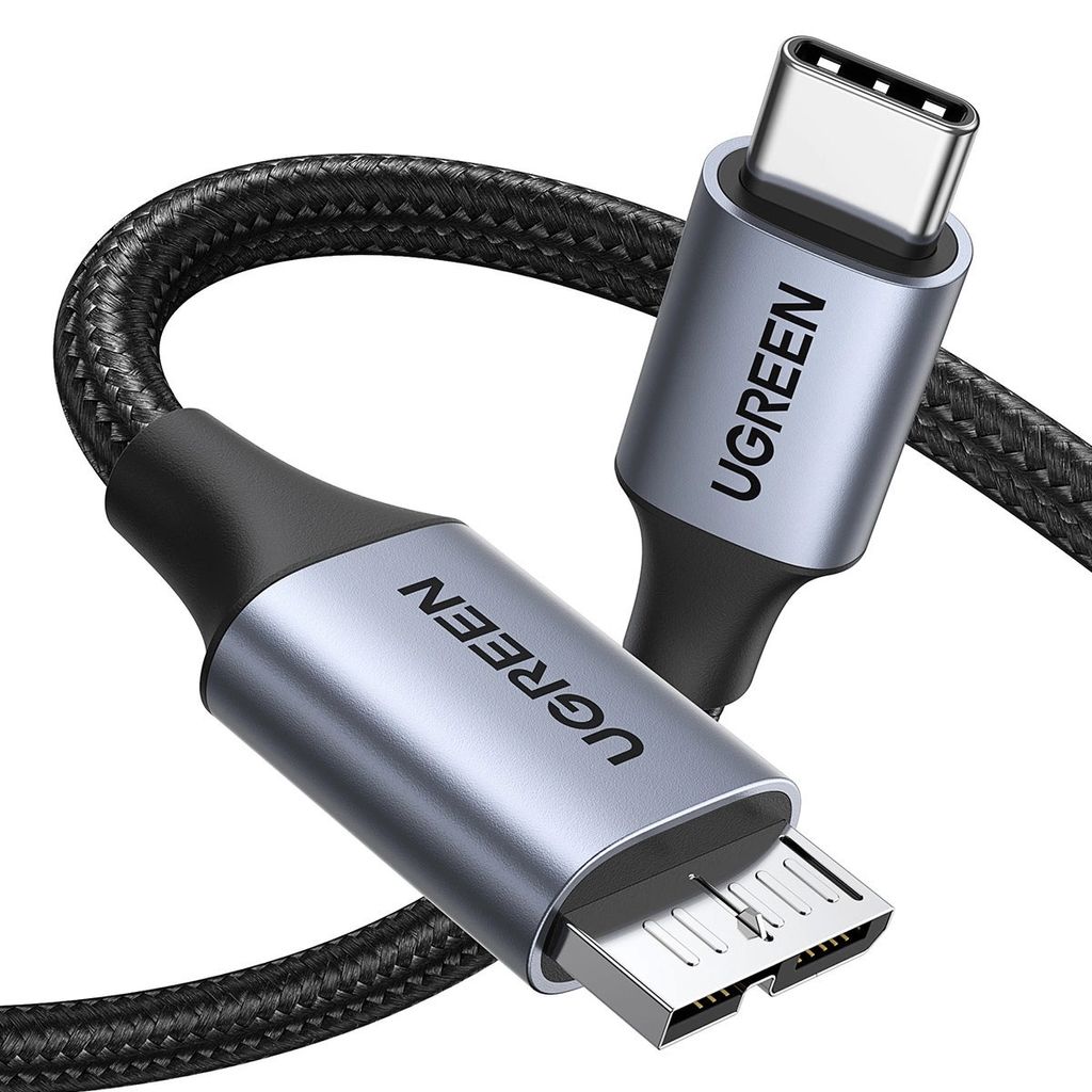 150167 UGREEN USB-C / micro USB-B 3.0 cable, 5Gb/s, 3A, 0.5m - Gray