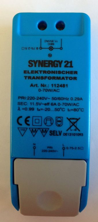 S21-PS-12105 SYNERGY 21 S21-PS-12105 - Lighting power supply - Blue - AC - 105 W - 220 - 240 V - 50 - 60 Hz