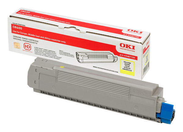 OKI 43487709 Toner yellow, 6K pages/5% for OKI C 8600