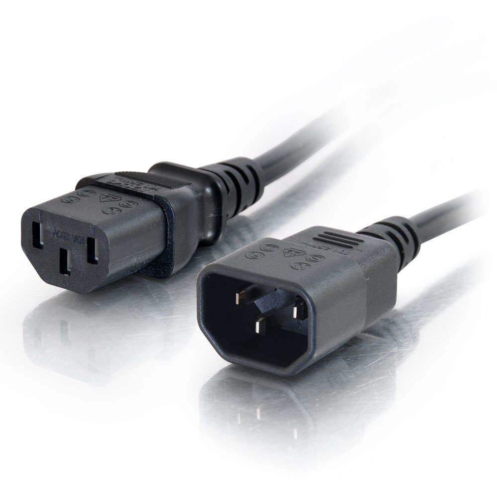 Image of C2G 1m 18 AWG Computer Power Extension Cord (IEC320C13 to IEC320C14)