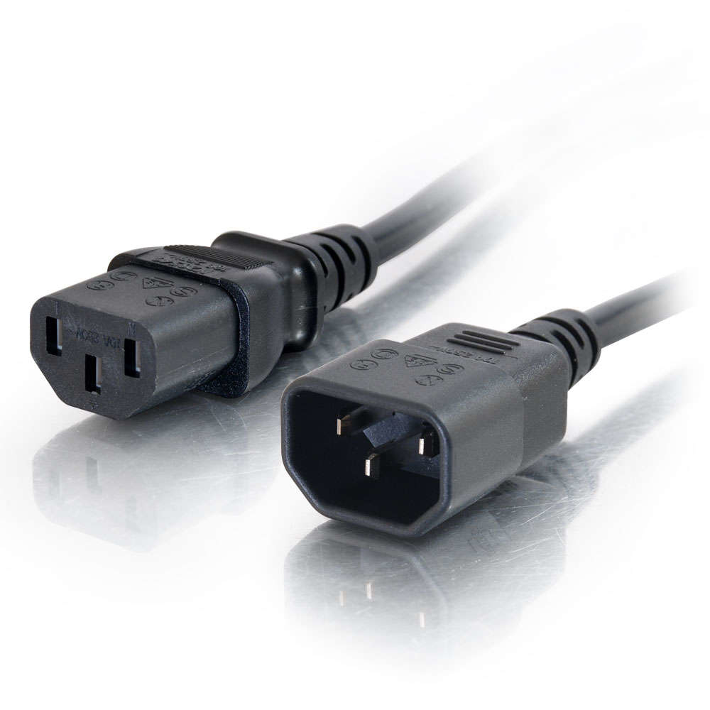 Photos - Cable (video, audio, USB) C2G 2m 18 AWG Computer Power Extension Cord  88503 (IEC320C13 to IEC320C14)