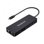 Simplecom CHN580 notebook dock/port replicator USB 3.2 Gen 1 (3.1 Gen 1) Type-C Black