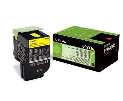 Image of Lexmark 80C20Y0/802Y Toner-kit yellow return program, 1K pages...