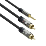 ACT AC3605 audio cable 1.5 m 3.5mm 2 x RCA Black
