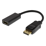 Deltaco DP-HDMI43 video cable adapter 0.2 m DisplayPort HDMI Black