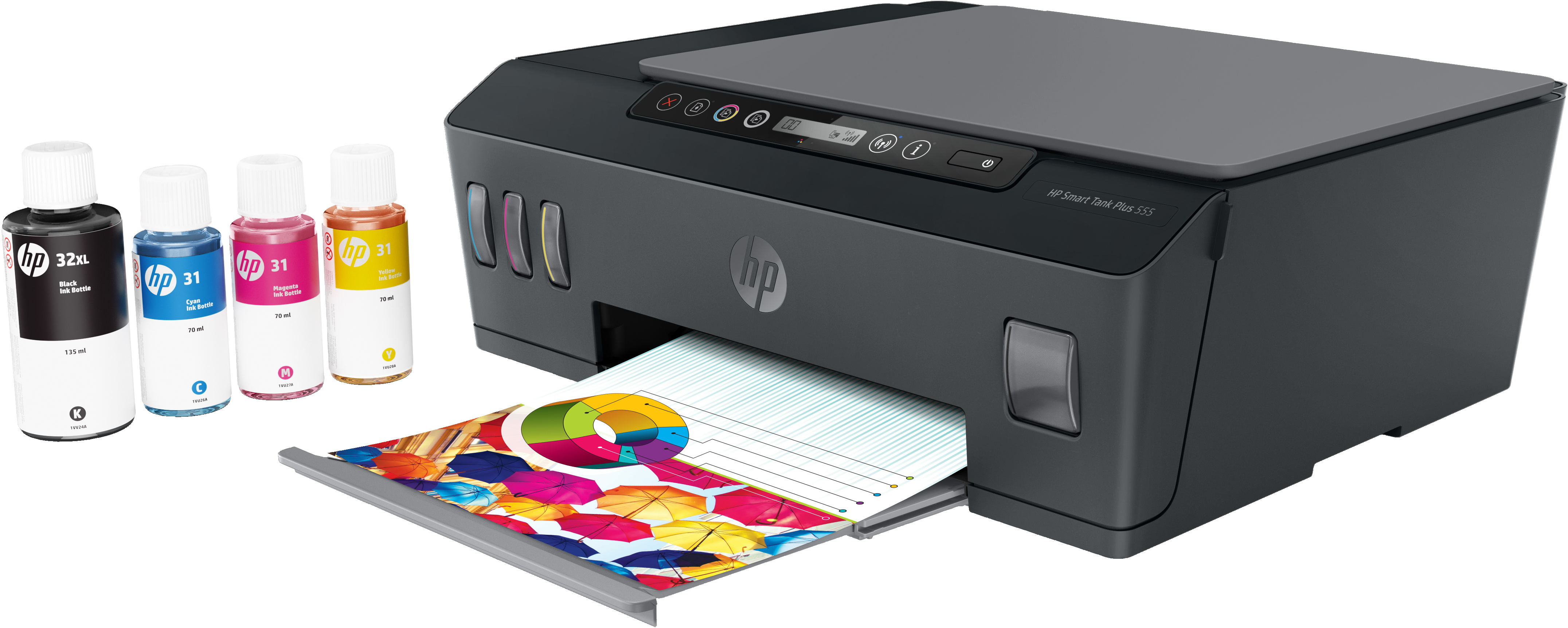 Image of HP Smart Tank Plus 555 Wireless All-in-One, Color, Printer for...