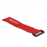 DeLOCK Hook-and-loop cable tie with loop L 280 x W 38 mm red 3 pieces