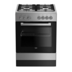 Beko FSE62120DX cooker Freestanding cooker Gas Black, Grey A