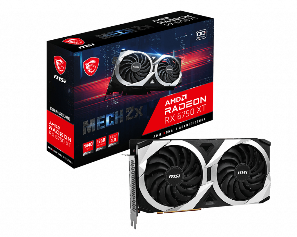 Image of MSI MECH Radeon RX 6750 XT 2X 12G OC AMD 12 GB GDDR6