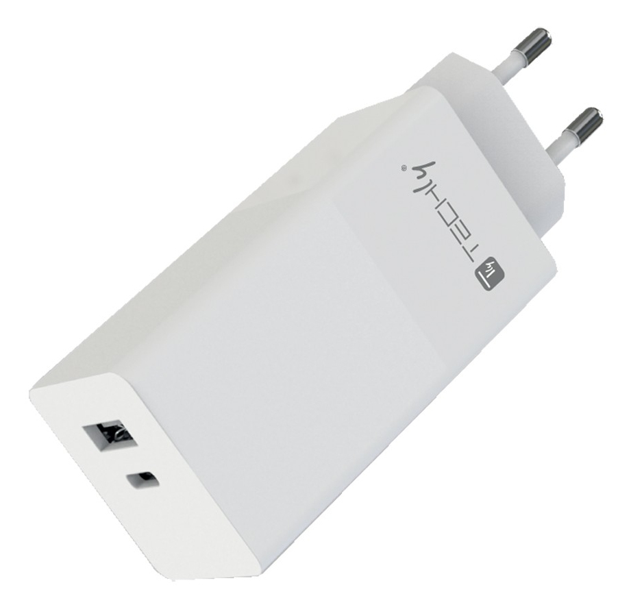 Techly IPW-PD100W-WH mobile device charger Power bank, Smartphone, Tablet, Universal White AC Fast charging Indoor