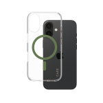 PanzerGlass CARE by ® Flagship Case Transparent Urban Combat w. Green MagSafe iPhone 16