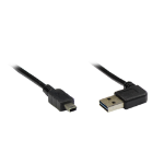 Alcasa USB 2.0 A/mini, 1m USB-kabel USB A Mini-USB A Zwart