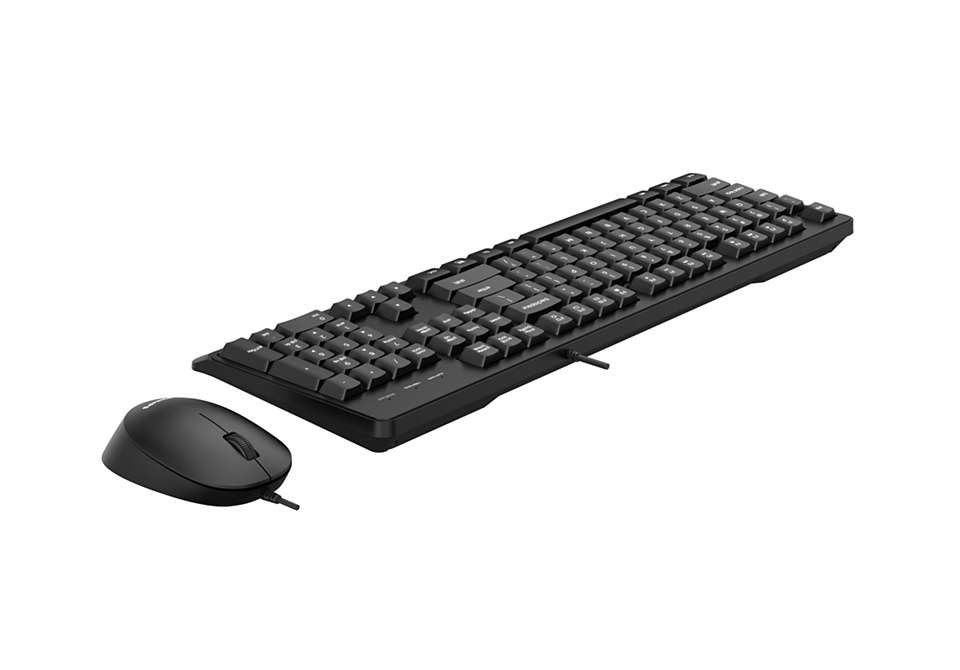 Philips 2000 series SPT6207BL/40 keyboard Mouse included USB QWERTY English Black