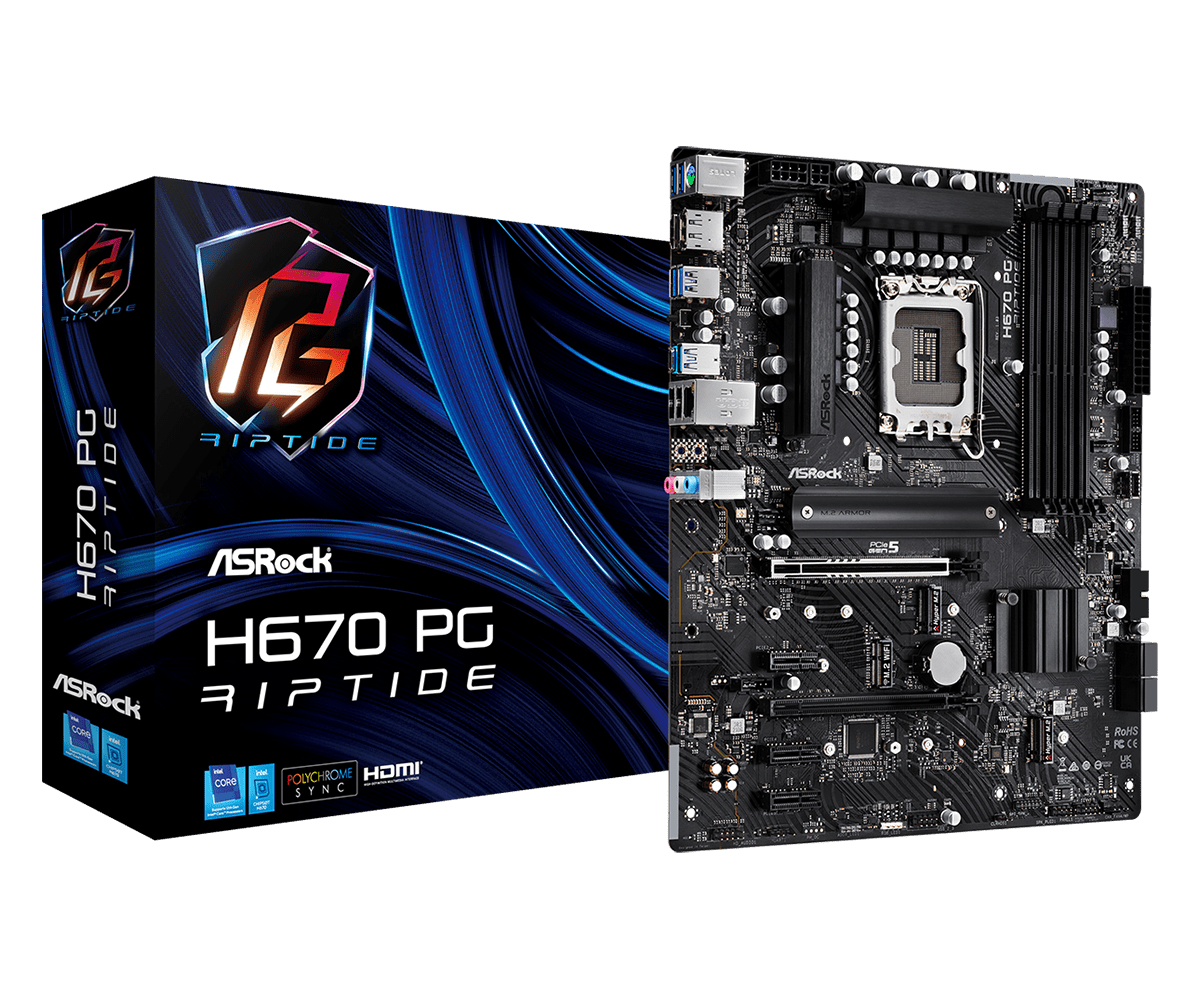 Image of Asrock H670 PG Riptide Intel H670 LGA 1700 ATX