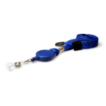 Digital ID 16mm Mid Blue Tubular Flexiweave Breakaway Lanyards with attached Mini Yoyo Card Reel & Clear Vinyl Strap (Pack of 50)