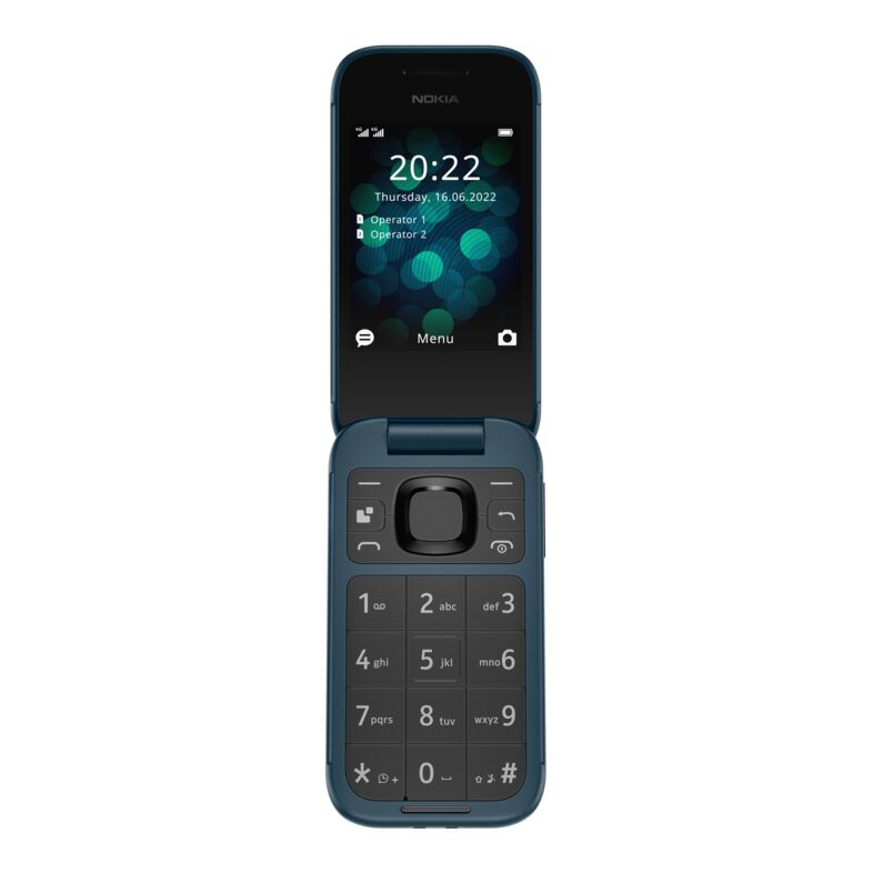 2660 Flip - 4G, VoLTE, 2,8"+1,77", 0,3MP, 48MB/128MB, Blue