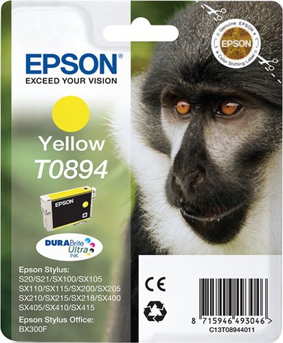 Image of Epson C13T08944011/T0894 Ink cartridge yellow, 225 pages ISO/IEC...