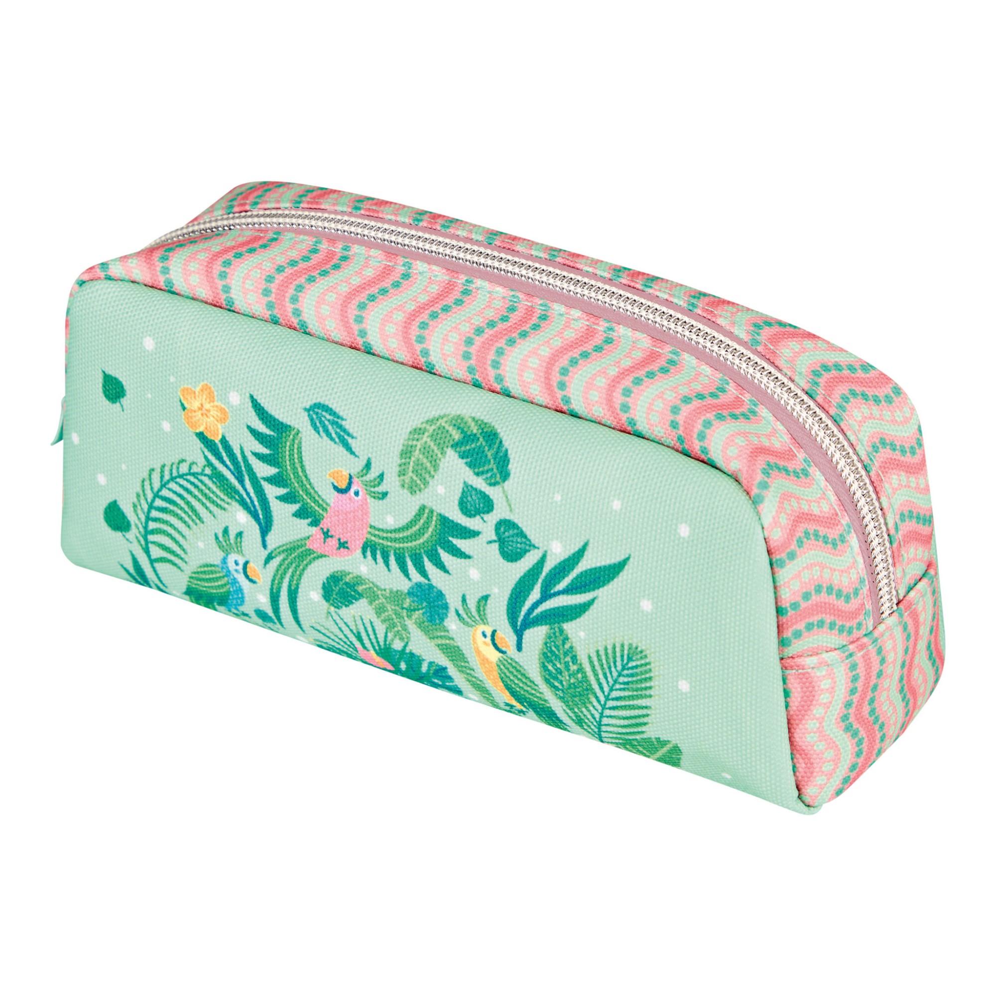 Herlitz Sweet Jungle Soft pencil case Polyester Green, Pink
