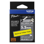 Brother HSE-611E Heat Shrink Tubes black on yellow 5,2mm x 1,5m for Brother P-Touch TZ 3.5-18mm HSE/24mm HSE/36mm HSE