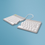 R-Go Tools Ergonomic keyboard R-Go Split Break with break software, ergonomic split keyboard, AZERTY (FR), Bluetooth, white