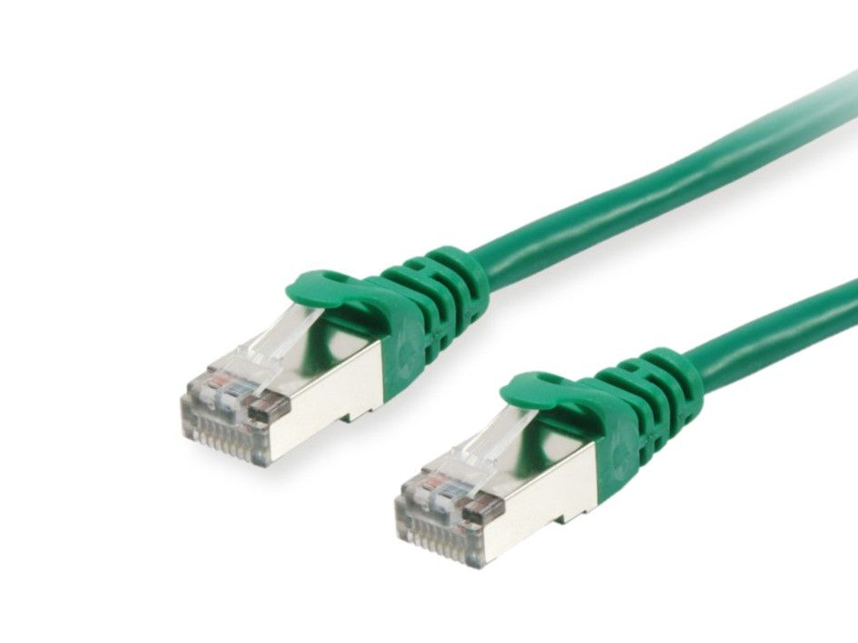 Image of Equip Cat.6A S/FTP Patch Cable, 0.25m, Green
