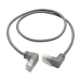 Tripp Lite Right-Angle Cat6 UTP Patch Cable (RJ45) - M/M, Gigabit, Snagless, Molded, Slim, Gray, 0.61 m
