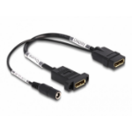 DeLOCK DisplayPort Cable 4K 60 Hz with DC feed 2.1 x 5.5 mm 0.30 m panel-mount