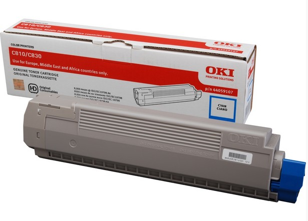 Image of OKI 44059107 Toner cyan, 8K pages ISO/IEC 19798 for OKI C 800