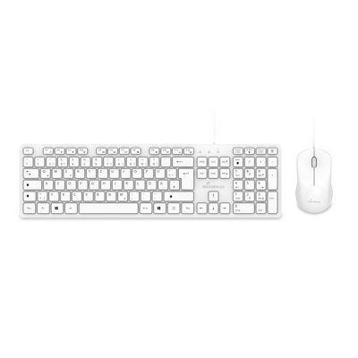 MediaRange MROS276 keyboard Mouse included Home/Office USB QWERTZ German White