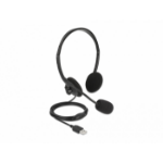 DeLOCK 27178 hoofdtelefoon/headset Bedraad Hoofdband Kantoor/callcenter USB Type-A Zwart