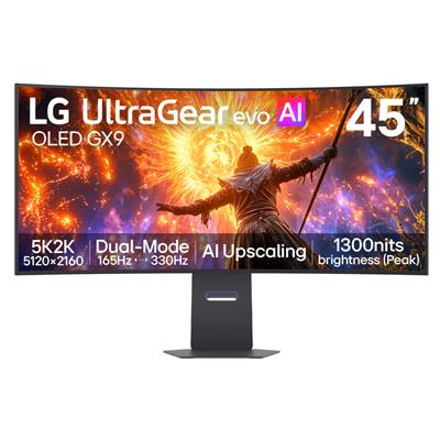 LG UltraGear evo�GX9 45GX950B 45" OLED 5K2K 165Hz 0.03ms Curved Gaming Monitor with AI Upscaling