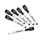 Rexel Magnetic Dry-Erase Markers Black (6)