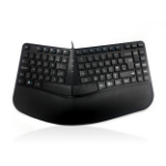 Ceratech Accuratus Contour - USB Sculptured Ergonomic Split Key Multimedia Keyboard with Reverse Tilt.