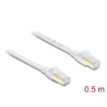 DeLOCK RJ45 Flat Patch Cable Cat.8.1 U/FTP up to 40 Gbps 0.5 m white