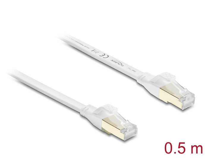 EU Product - RJ45 Flachband Patchkabel Cat.8.1 U/FTP 40Gbps, 0,5m thumbnail