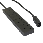 Videk C14 Plug to 4 x UK Mains Sockets 1m - Black