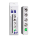 Qoltec 50288 power extension 1.8 m 4 AC outlet(s) Indoor White